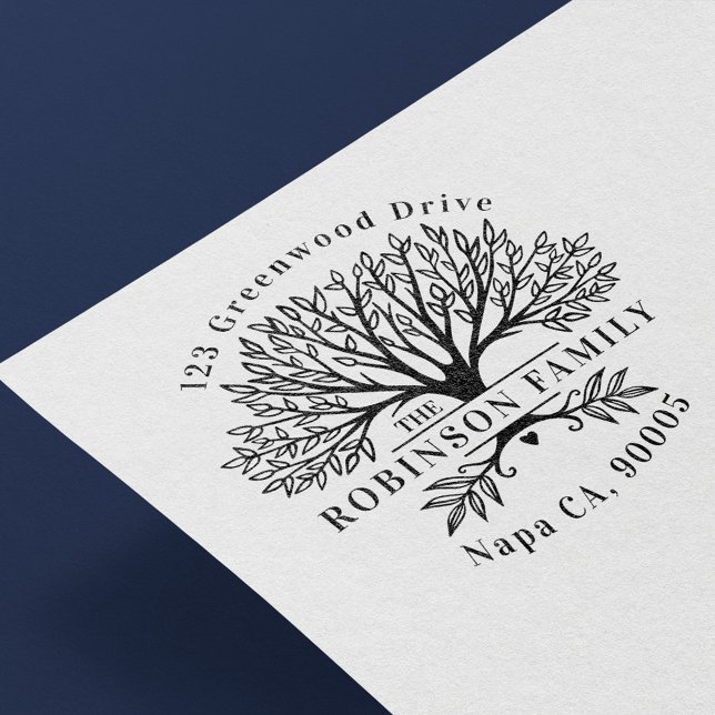 Tampons Encreurs Nom personnalisé Arbre de famille naturelle Adress (Créateur téléchargé)