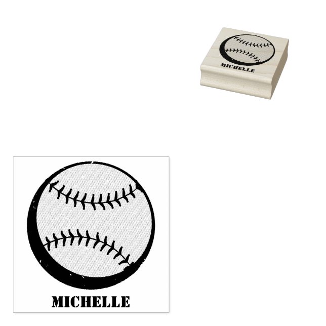 Tampons Encreurs Nom personnalisé Baseball (Tamponné)