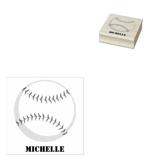 Tampons Encreurs Nom personnalisé Baseball (Tamponné)