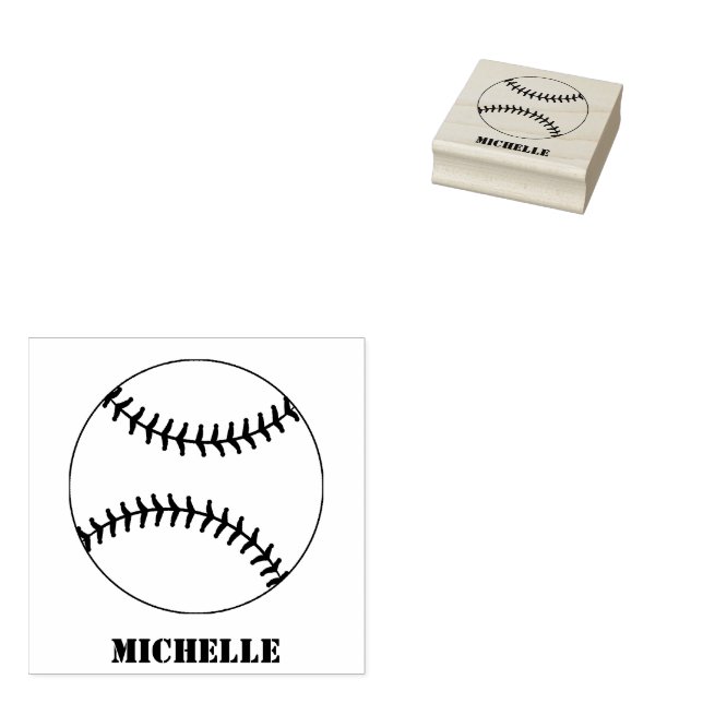 Tampons Encreurs Nom personnalisé Baseball (Tamponné)