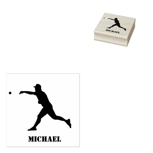 Tampons Encreurs Nom personnalisé Baseball (Tamponné)