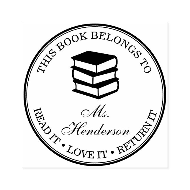 Tampons Encreurs Nom Personnalisé Ce Livre Appartient À (Impression)