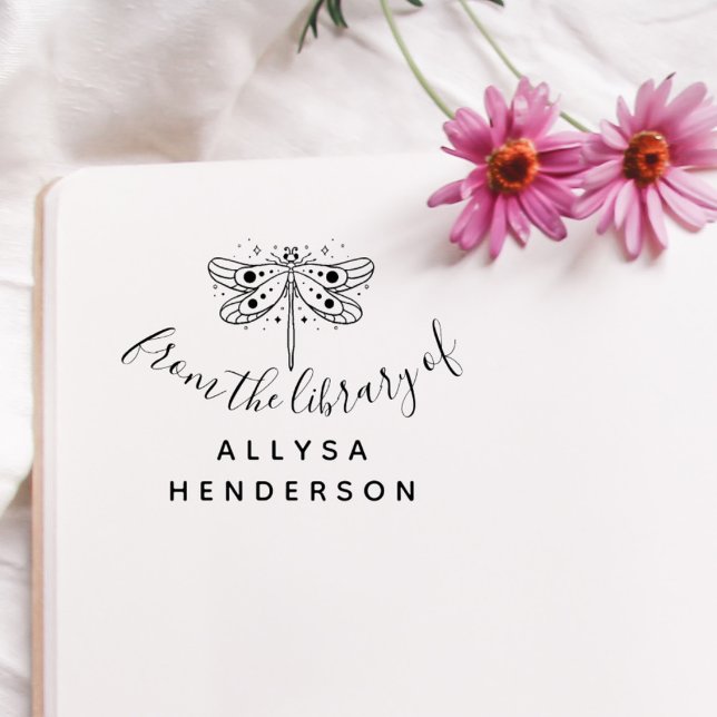 Tampons Encreurs Nom Personnalisé De Dragonfly Élégante De La Bibli (Créateur téléchargé)