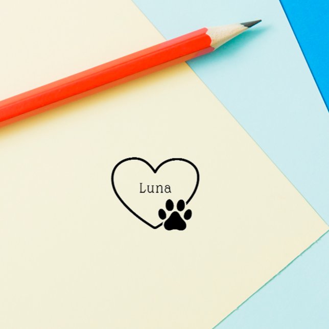 Tampons Encreurs Nom personnalisé du cadre cardiaque Sweet Paw (Créateur téléchargé)
