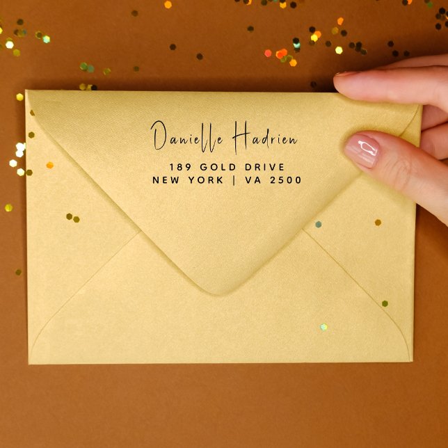 Tampons Encreurs Nom personnalisé officiel Adresse de retour Caoutc (Créateur téléchargé)