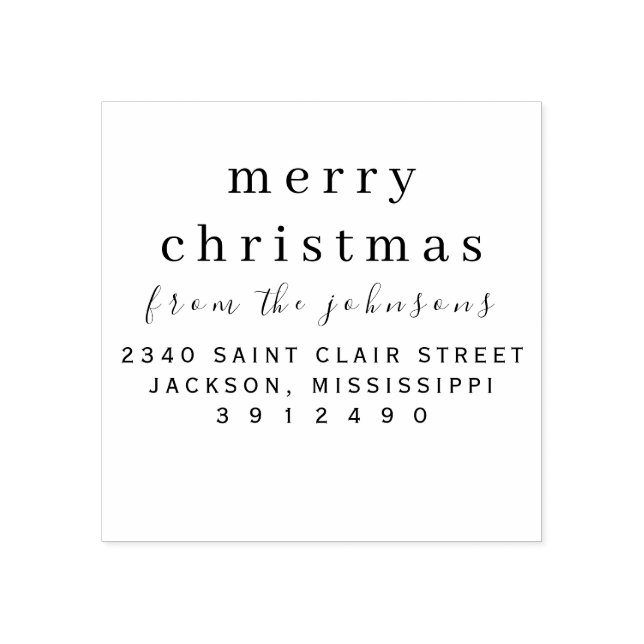 Tampons Encreurs Nom personnalisé simple moderne Joyeux Noël (Impression)