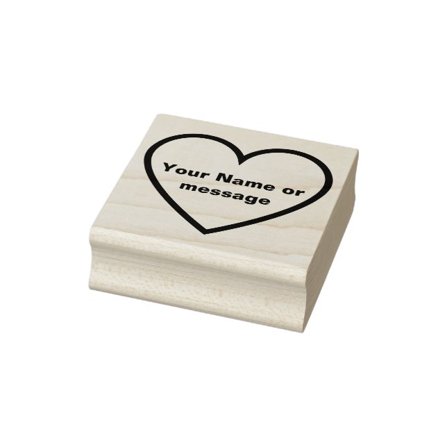 Tampons Encreurs Nom simple ou contour du coeur du message (Tampon)