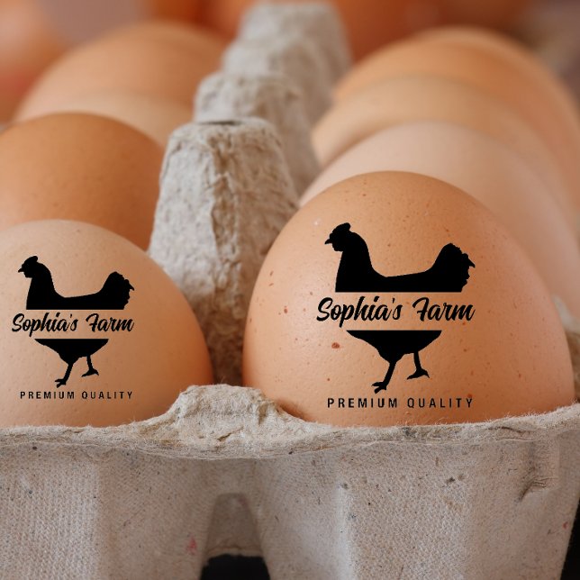 Tampons Encreurs Nom Vintage personnalisé OEuf de poulet (personalized egg stamp)