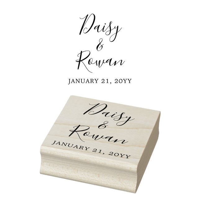 Tampons Encreurs Noms de couple avec date de mariage en écriture él (Créateur téléchargé)