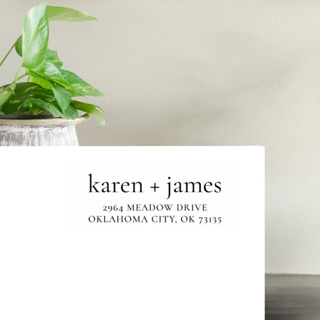 Tampons Encreurs Noms de couple personnalisés avec adresse de retou (Créateur téléchargé)