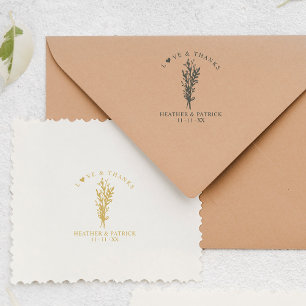 Tampons Encreurs Noms de mariage & Dates Branches botaniques Chic T