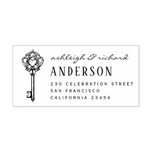 Tampons Encreurs Noms et adresse de retour des scripts vintages de