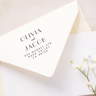 Tampons Encreurs Noms minimalistes des couples Mariage Adresse de r