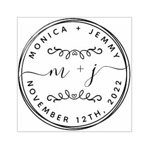 Tampons Encreurs Noms simples de Mariages classiques personnalisés