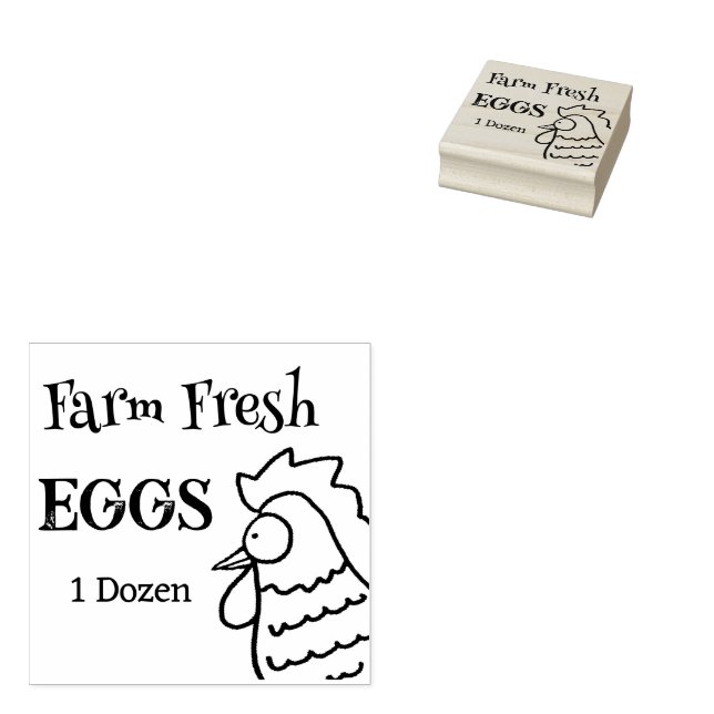 Tampons Encreurs Nosey Rooster Farm Oeufs Frais (Tamponné)