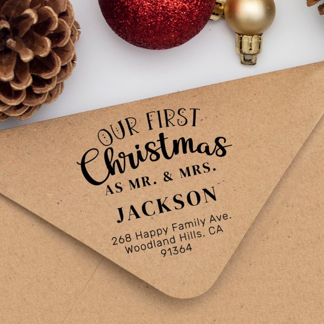 Tampons Encreurs Notre premier Noël en tant que MR et MRS adresse d (Créateur téléchargé)