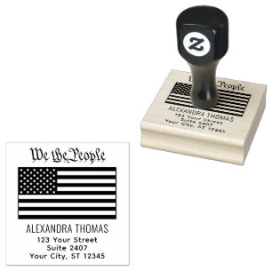 Tampons Encreurs #Nous le Peuple USA Drapeau Américain Nom Adresse