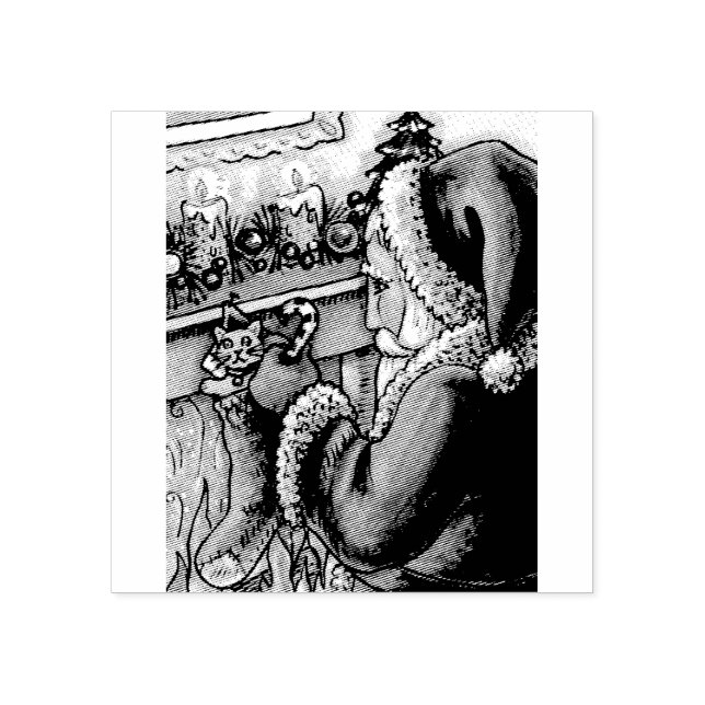 TAMPONS ENCREURS NUIT AVANT NOËL, PIERRE EN CAOUTCHOUC PÈRE NOËL (Impression)