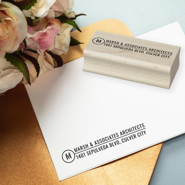 Tampons Encreurs Numéro de ligne de titre d'architecture minimal Ad (Créateur téléchargé)