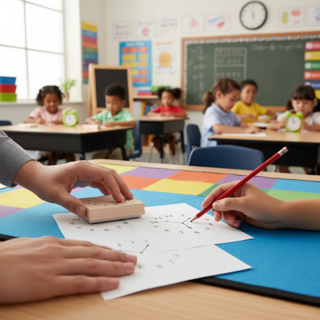 Tampons Encreurs Numéro Horloge Face Caoutchouc (Number Clock Face Rubber Stamp)