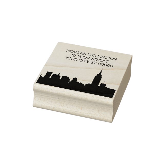 Tampons Encreurs NYC Skyline Silhouette Adresse de retour (Tampon)