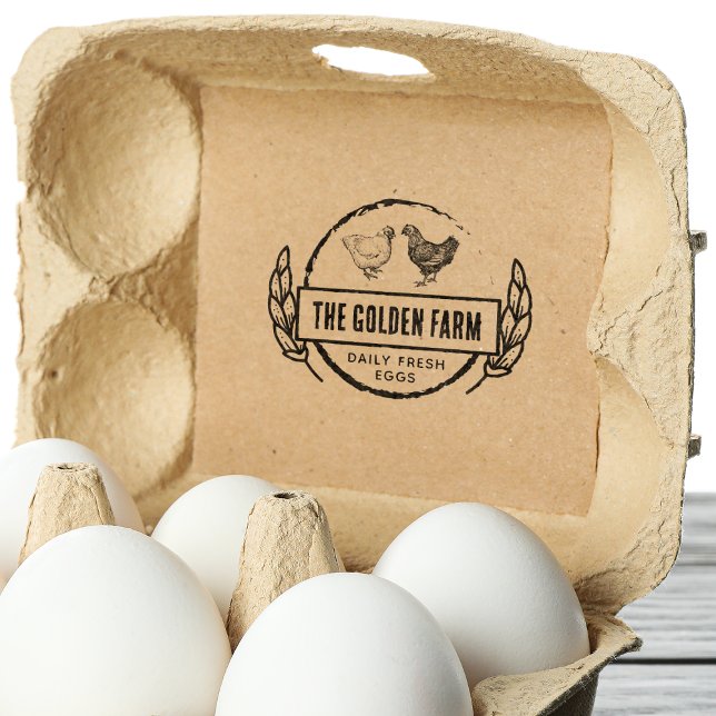 Tampons Encreurs Œuf de poule dessiné à la main de style ferme rust (Créateur téléchargé)
