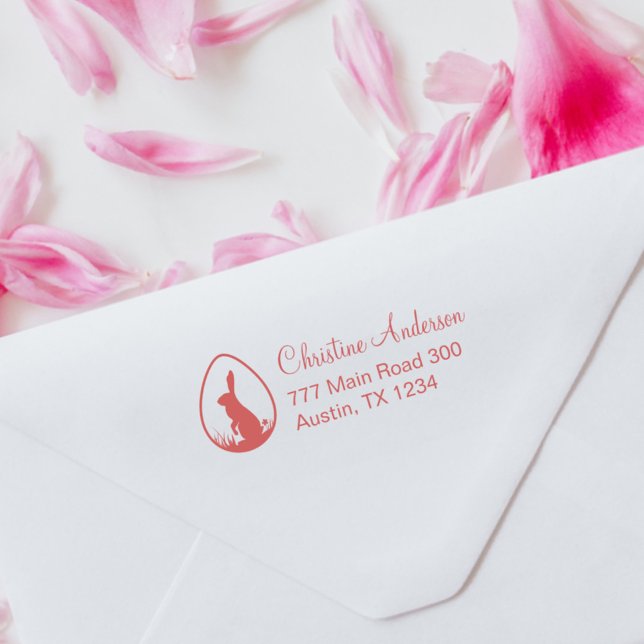 Tampons Encreurs Oeuf Lapin de Pâques Retour Adresse Timbre en caou (Créateur téléchargé)