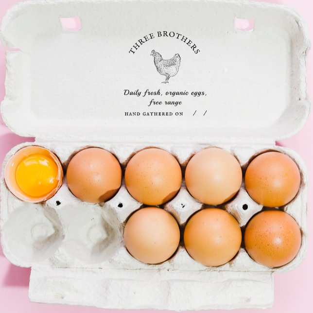 Tampons Encreurs Oeuf personnalisées Carton Rustique ferme familial (Créateur téléchargé)