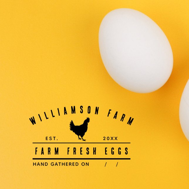 Tampons Encreurs Oeuf personnalisées Carton Rustique ferme familial (Personalized Egg Carton Rustic Family Farm Rubber Stamp)