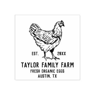 Tampons Encreurs Oeufs bio Ferme familiale Vintage Poulets rustique