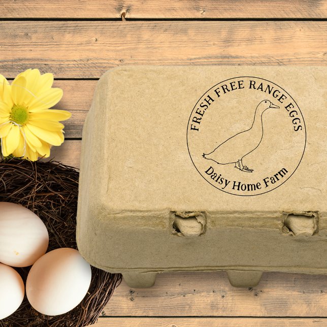 Tampons Encreurs Oeufs de Canard Entreprise Simple (Fresh free range duck eggs ink stamp with personalized business name)