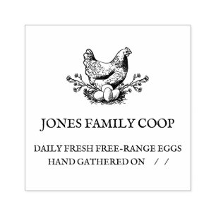 Tampons Encreurs Oeufs frais de ferme personnalisés Coop de poulet