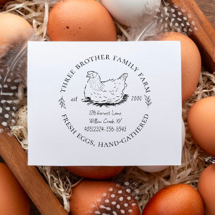 Tampons Encreurs Oeufs frais de ferme personnalisés Homestead & Con
