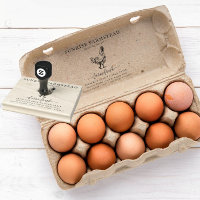 Oeufs frais de ferme | Timbre en carton d'oeuf mon