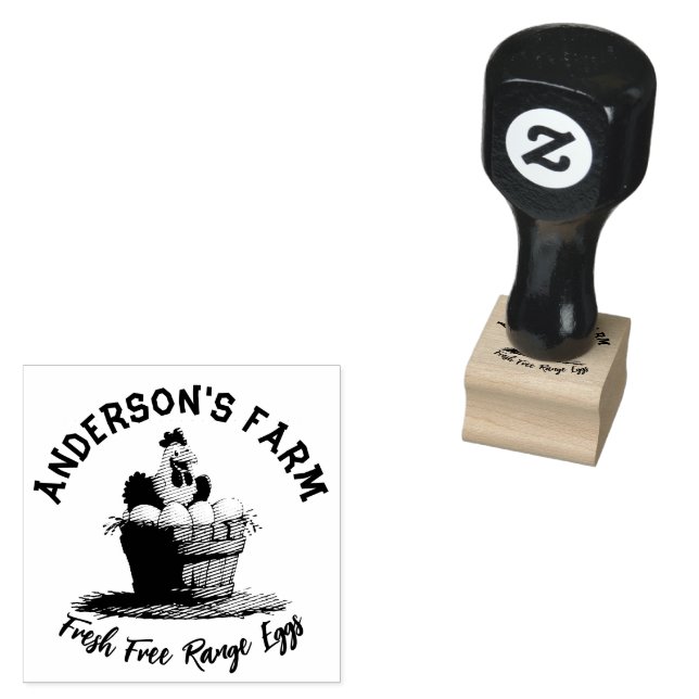 Tampons Encreurs Oeufs Frais Famille Personnalisée Ferme Hen Monogr (Tamponné)