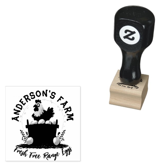 Tampons Encreurs Oeufs frais Personnalisé Oeufs de ferme rustique (Tamponné)
