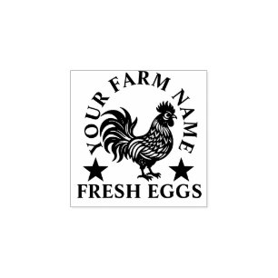 Tampons Encreurs Oeufs frais personnalisés vintage (ferme & support
