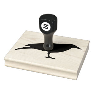 Tampons Encreurs Oiseau de corbeau, Silhouette noire, Timbre en cao