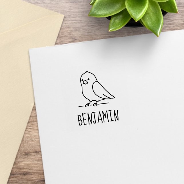 Tampons Encreurs Oiseau de perroquet mignon Nom personnalisé (Créateur téléchargé)