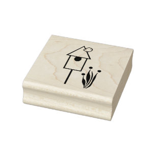 Tampons Encreurs Oiseau sur un Timbre d'art en bois d'oiseaux