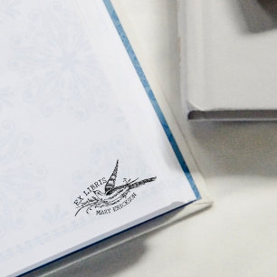 Tampons Encreurs Oiseau Vintage moderne, Bibliothèque Ex Libris Liv