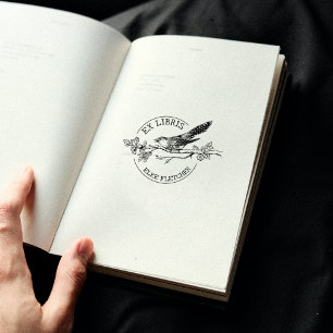 Tampons Encreurs Oiseau vintage sur une Branche, Ex Libris Book