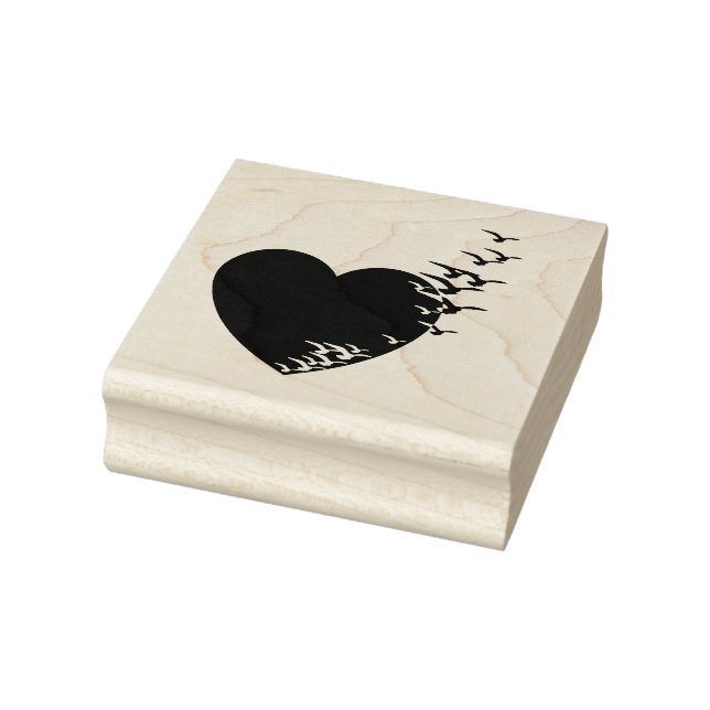 Tampons Encreurs Oiseaux en vol Coeur (Tampon)
