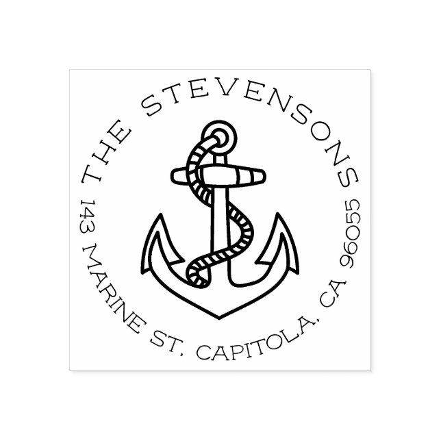 Tampons Encreurs Old School Ancres nautiques Famille Adresse de ret (Impression)