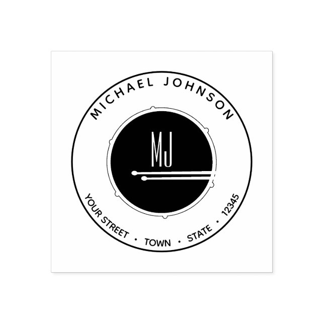 Tampons Encreurs Or Noir Batteur Monogramme (Impression)
