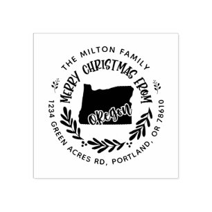Tampons Encreurs oregon rustique joyeux noël adresse de retour
