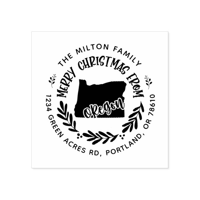 Tampons Encreurs oregon rustique joyeux noël adresse de retour (Impression)