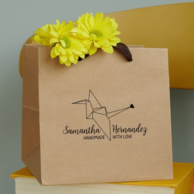 Tampons Encreurs Origami Oiseau Personnalisé Fabriqué À La Main Ave (Créateur téléchargé)