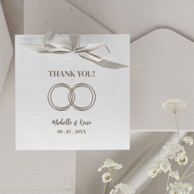 Tampons Encreurs Original Mariage tendance Anneaux Merci Mariage  (Elegant Original Trendy Wedding Rings Thank You Wedding Rubber Stamp.)