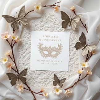 Tampons Encreurs Ornate Lace Masquerade Mask Quinceañera